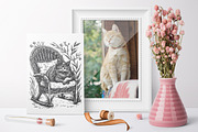 160 Cottagecore Linocut Collection, an Object Graphic by DariSmartArt (Thumbnail 9 of 20)