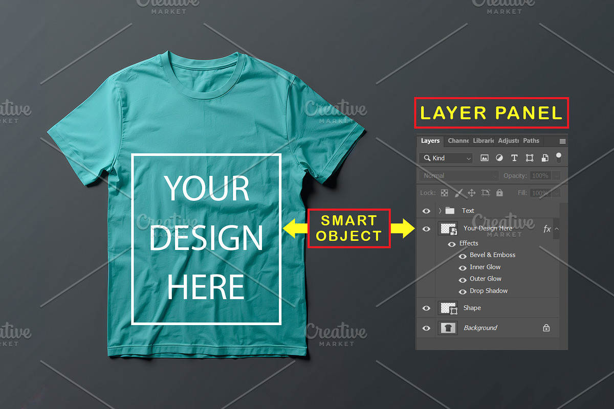 T-Shirt Mockup - Teal Edition, a Shirt Mockup by ForhadGFX (Photo 2 of 12)