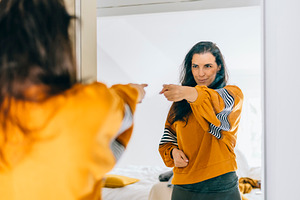 Self confident single woman mirror, a Person Photo by hitdelight