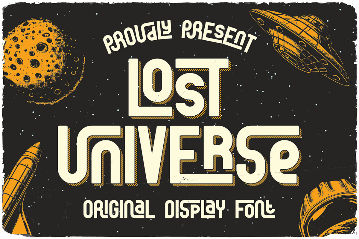 Lost Universe Ligature Display Font, a Sans Serif Font by JumboDesign (Photo 1 of 6)