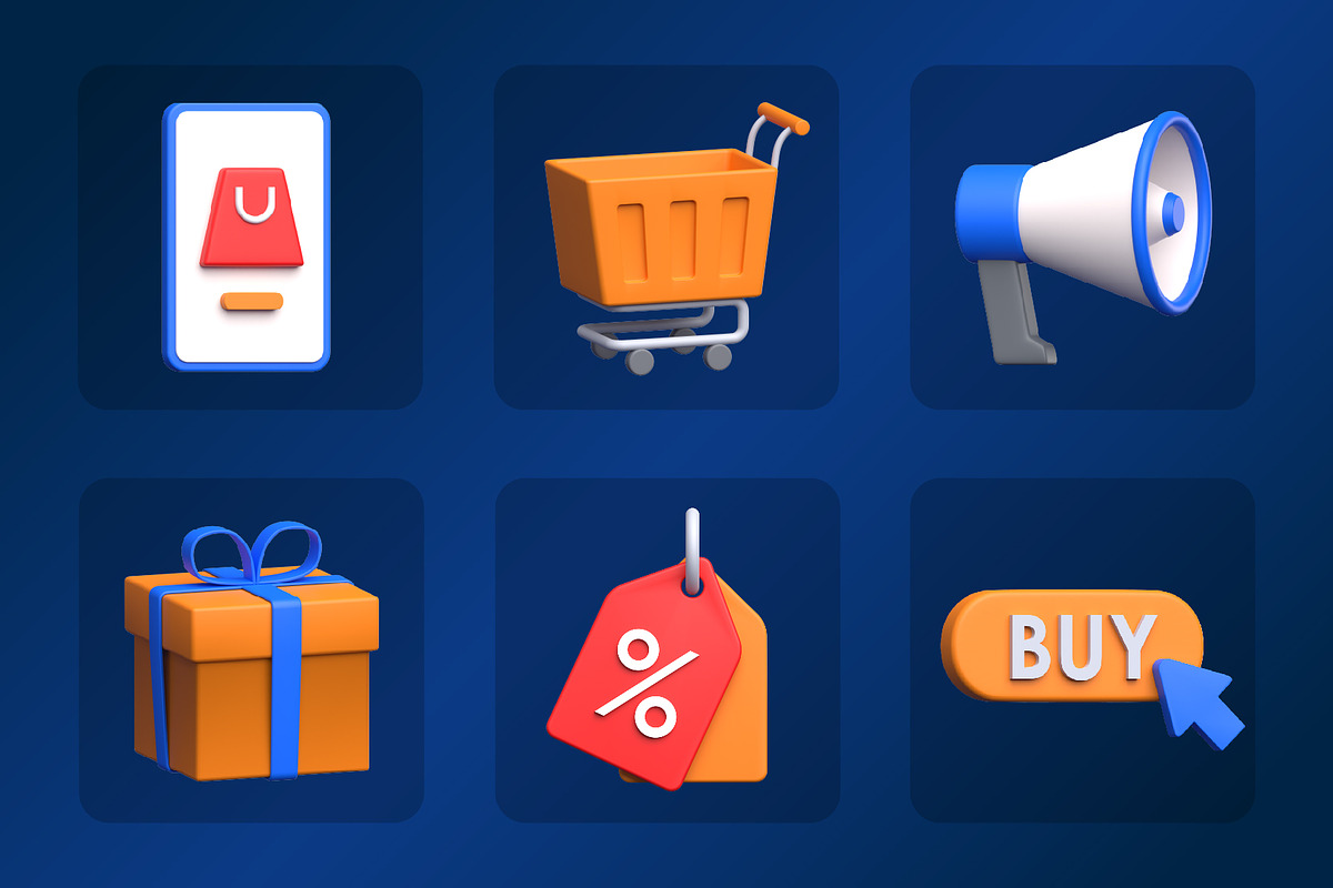 Ecommerce 3D Icon Pack, an Object 3D Model by Rishsketch (Photo 7 of 9)