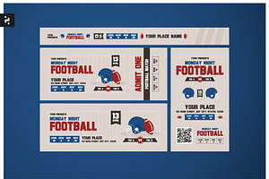 American Footbal Match Ticket, a Stationery Template by Neermana