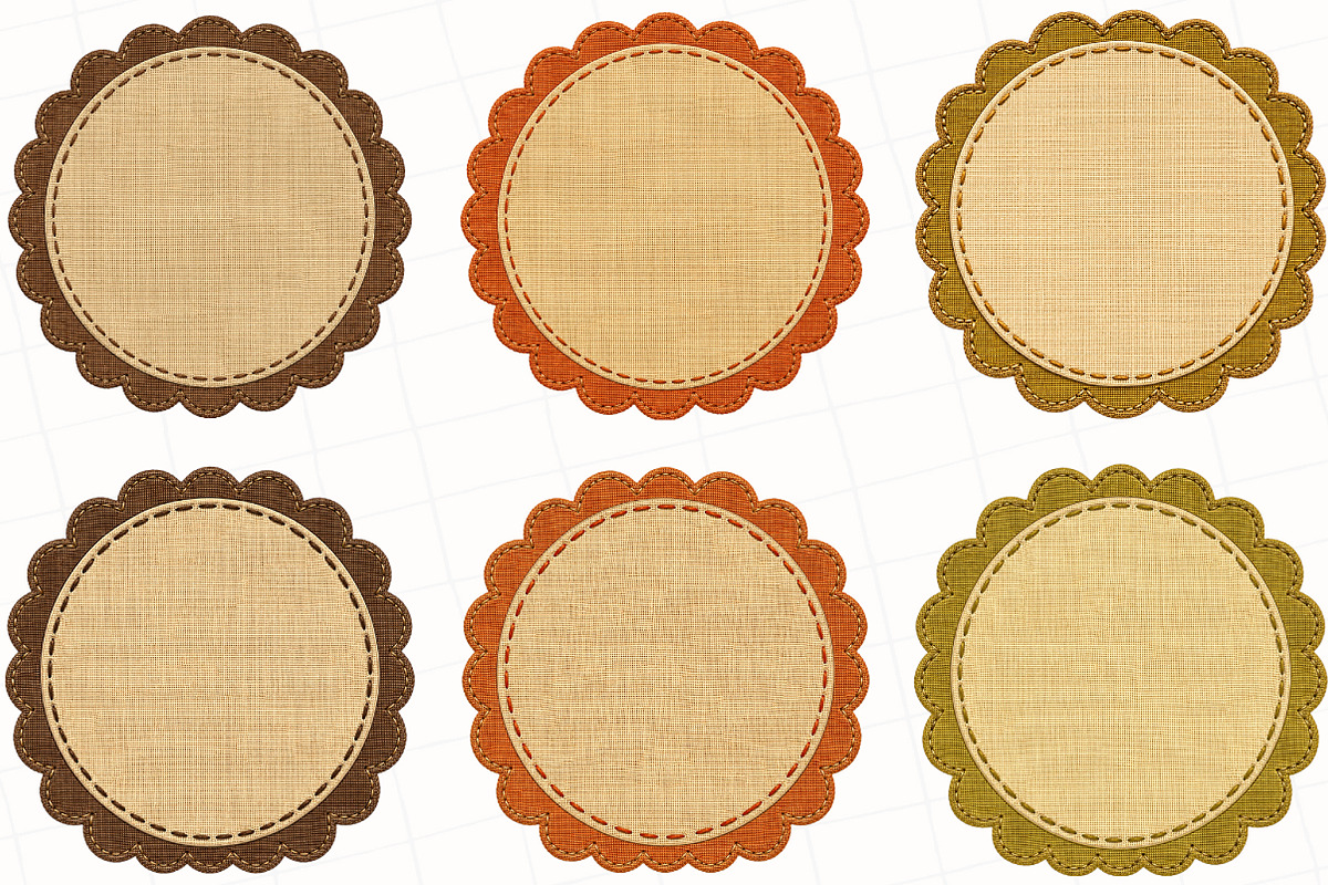 Vintage Applique Label Frames Bundle, a Seasonal Illustration by OK Design (Photo 3 of 6)