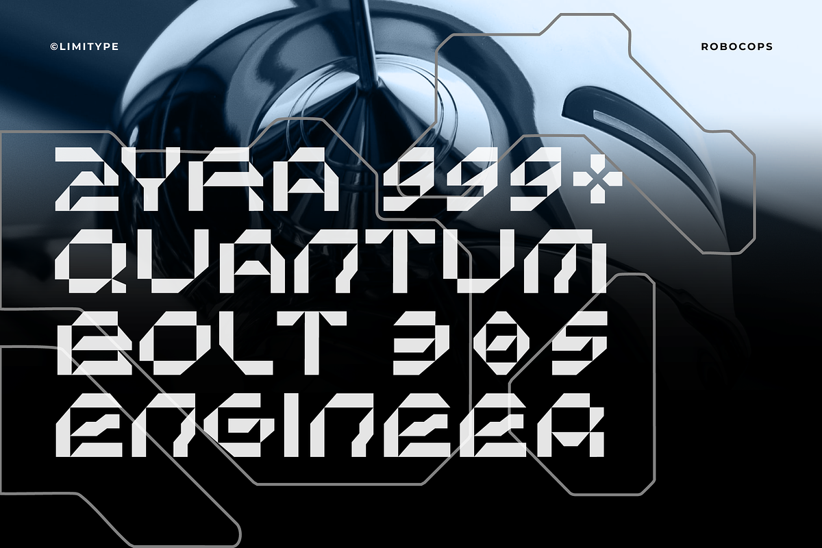 Robocops - Futuristic Font, a Sans Serif Font by limitype (Photo 2 of 14)