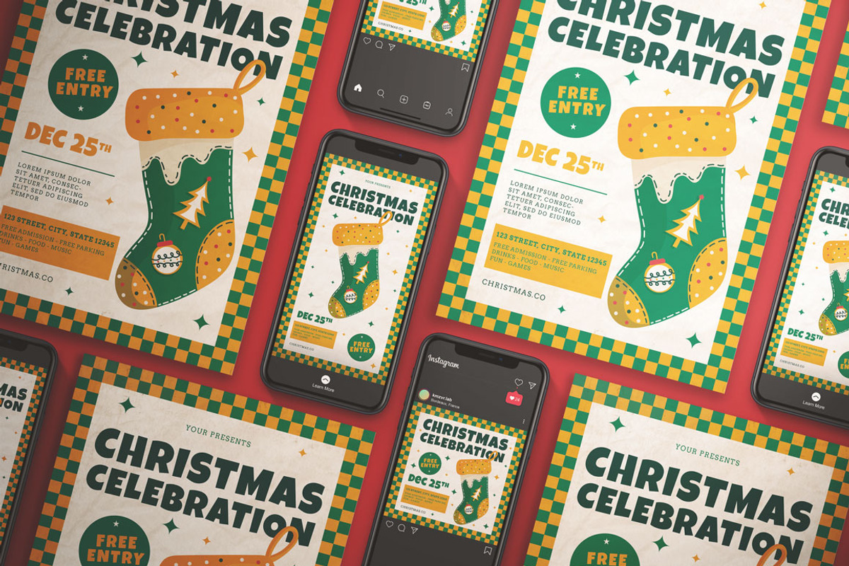 Christmas Celebration Flyer Set, a Flyer Template by KMZVR.Lab (Photo 5 of 6)