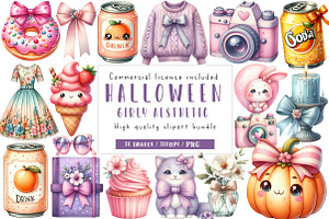 Kawaii Girly Aesthetic Clipart Bundl, an Illustration by CreationArt