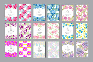 15 Floral Card Templates 4 Patterns