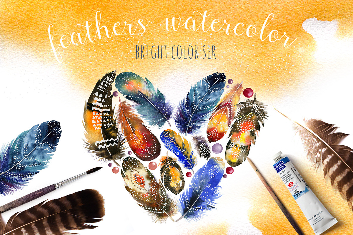 Watercolor BOHO feather DIY III, an Illustration by Peace ART (Photo 2 of 3)