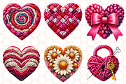 Valentine Faux Crochet Png Bundle, an Illustration by RobertsArt (Thumbnail 5 of 10)
