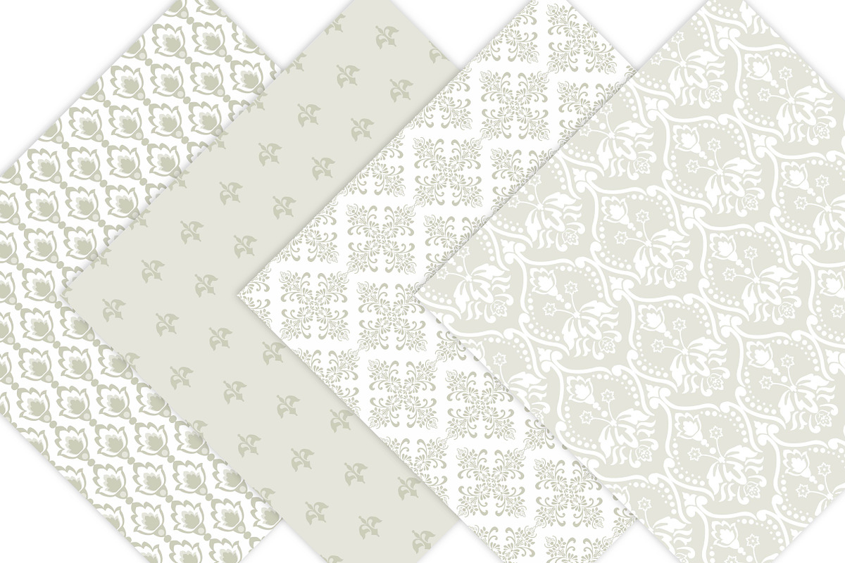 Wedding Damask Pattern Digital Paper, a Pattern Graphic by Leska's Digitals (Photo 3 of 5)
