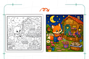 Whimsical Cozy Worlds Coloring Pages, a Decorative Illustration by Ink Gallery (Thumbnail 5 of 8)
