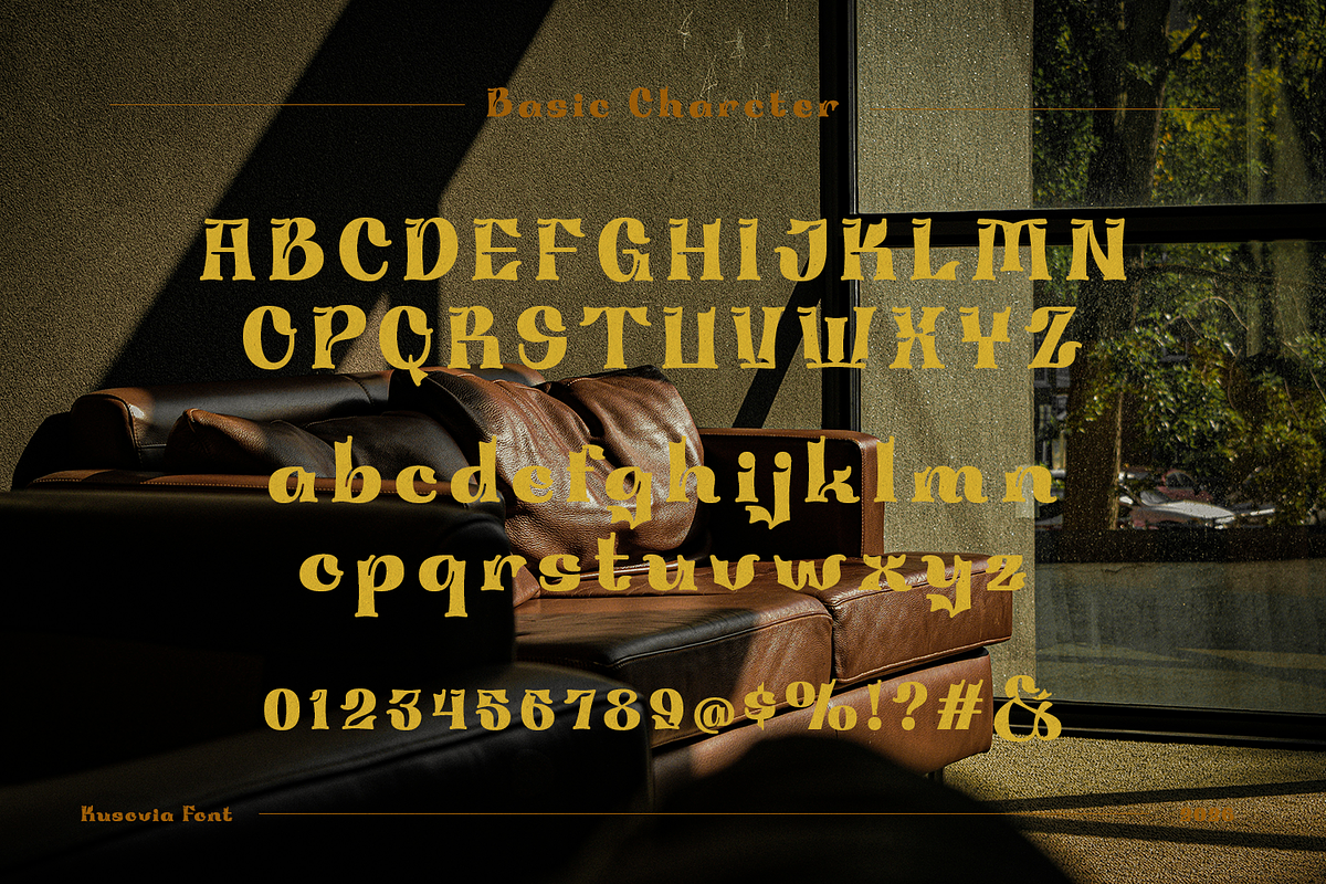 Kusovia - Vintage Decorative Font, a Serif Font by madeDeduk (Photo 7 of 10)