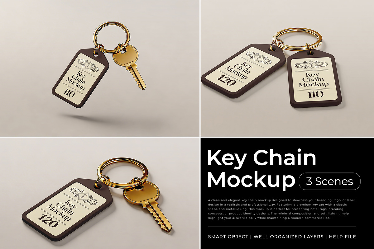 Key Chain Mockup, a Product Mockup by Pitchlook.Studio (Photo 1 of 4)