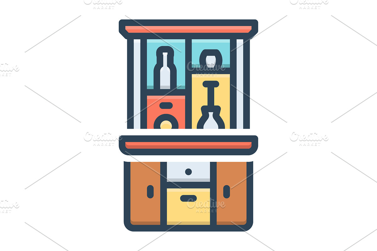 Cabinet kitchen color icon, a Duotone Icon by Creative priyanka