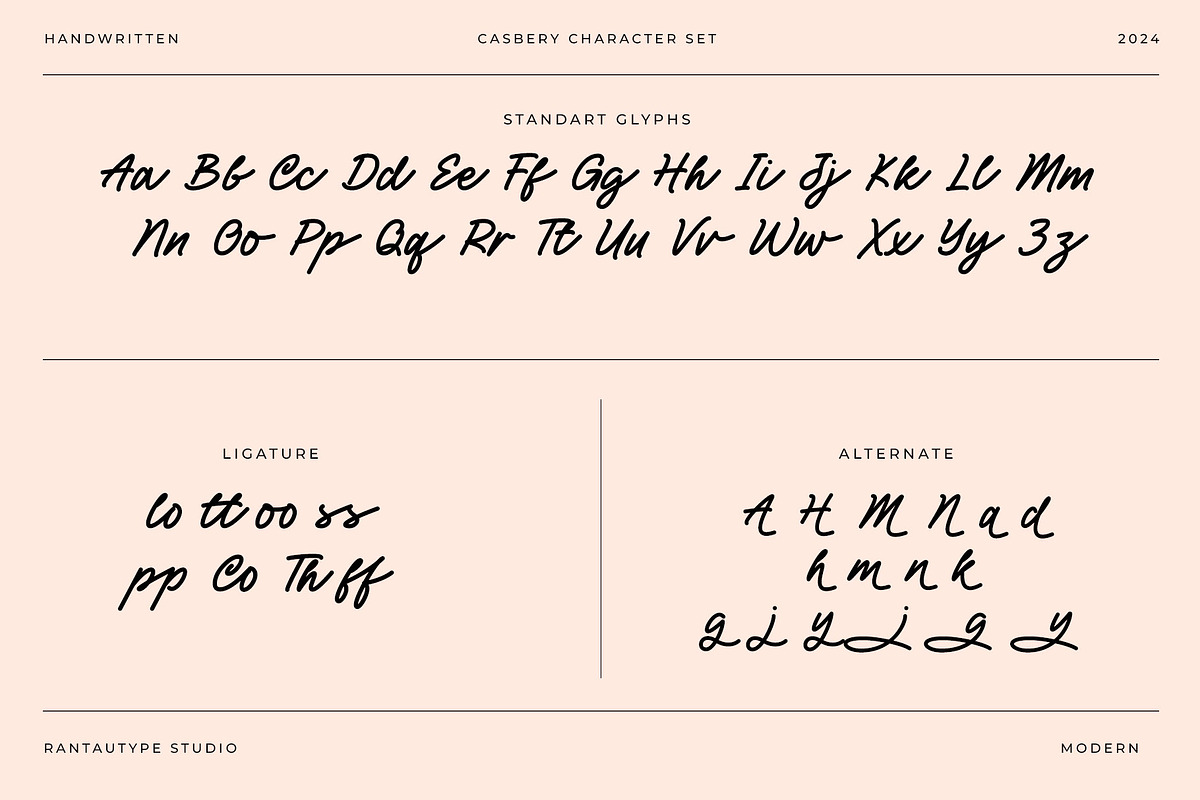Casbery Script Font, a Handwritten Font by RantautypeStudio (Photo 14 of 15)
