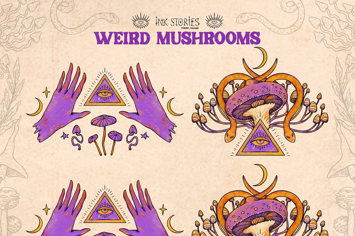 Weird Mushrooms, an Object Illustration by Ink Stories (Photo 6 of 23)