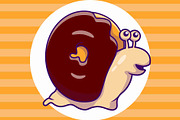Cute Snail Doughnut Cartoon Vector, a Food Illustration by Artstorystudio (Thumbnail 2 of 3)