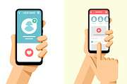 Phone in Hand Mockup Set 4, an Object Graphic by karetniy (Thumbnail 2 of 6)