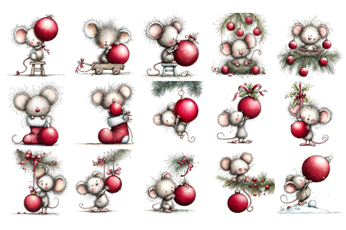 Christmas Mouse Bauble PNG, a Seasonal Illustration by Nicolle's Colorful Art (Photo 5 of 6)