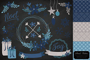 Navy Christmas Wreaths & Patterns, an Illustration by Amanda Ilkov (Thumbnail 2 of 5)
