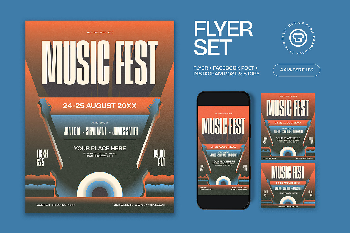 Music Fest Flyer, a Flyer Template by graphicook (Photo 1 of 3)