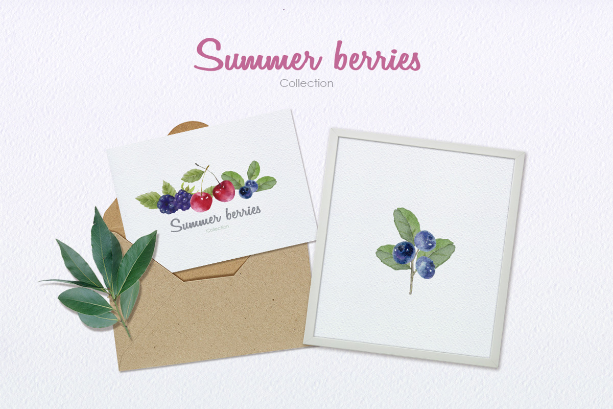 Summer berries watercolor, an Illustration by oKOLOstyle (Photo 5 of 5)