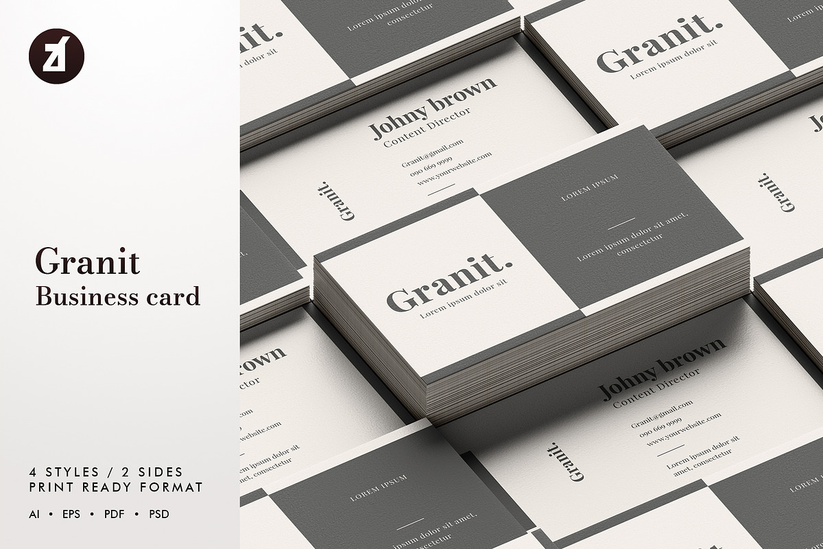Granit - Business card template, a Business Card Template by Chanut is industries (Photo 1 of 3)