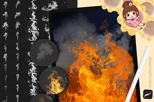 220+ Procreate Smoke & Fire Brushes, a Brush Add-On by DrawingStoryShop
