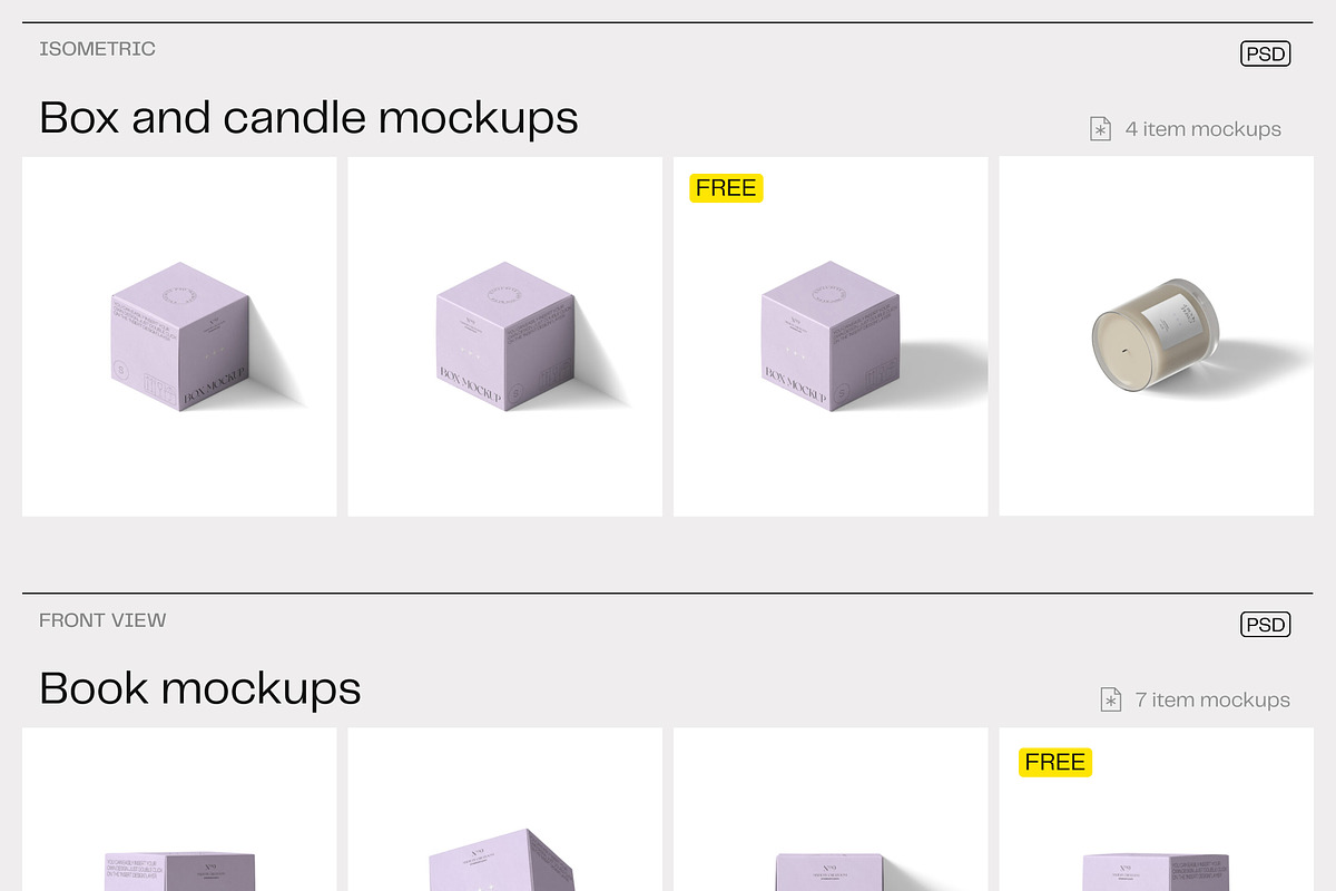 Itchy - Box&Candle mockups, a Packaging Mockup by Creatoom