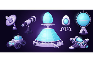 Cartoon Space Exploration Elements