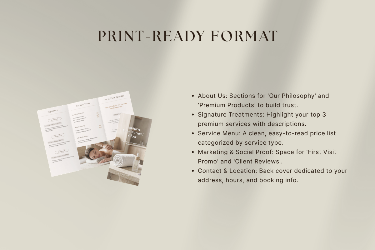 Premium Spa/Beauty Tri-Fold Brochure, a Brochure Template by batang (Photo 3 of 4)