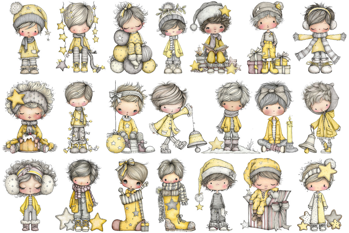 Whimsical Christmas Boy Clipart, an Illustration by Pixels.Craft (Photo 5 of 5)