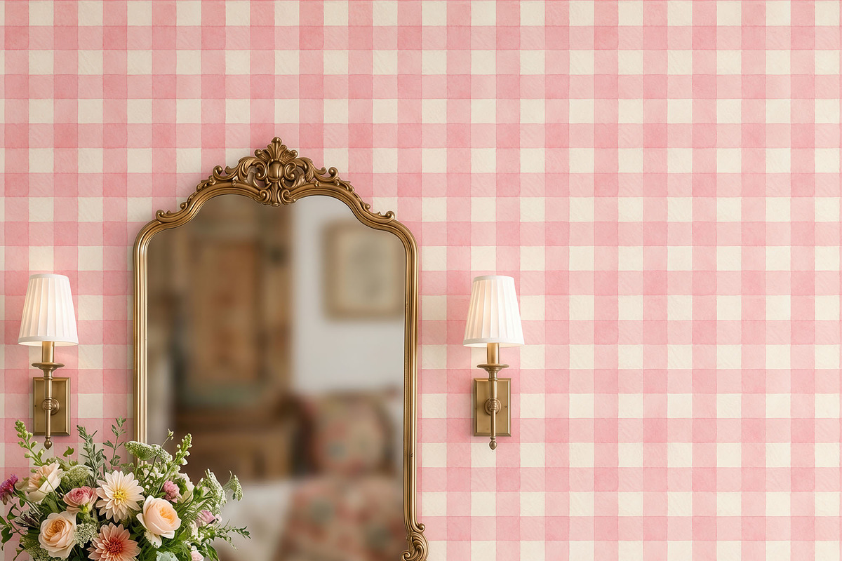 Vintage Bathroom Wallpaper Mockup, a Household Mockup by 1001 mockups (Photo 7 of 15)