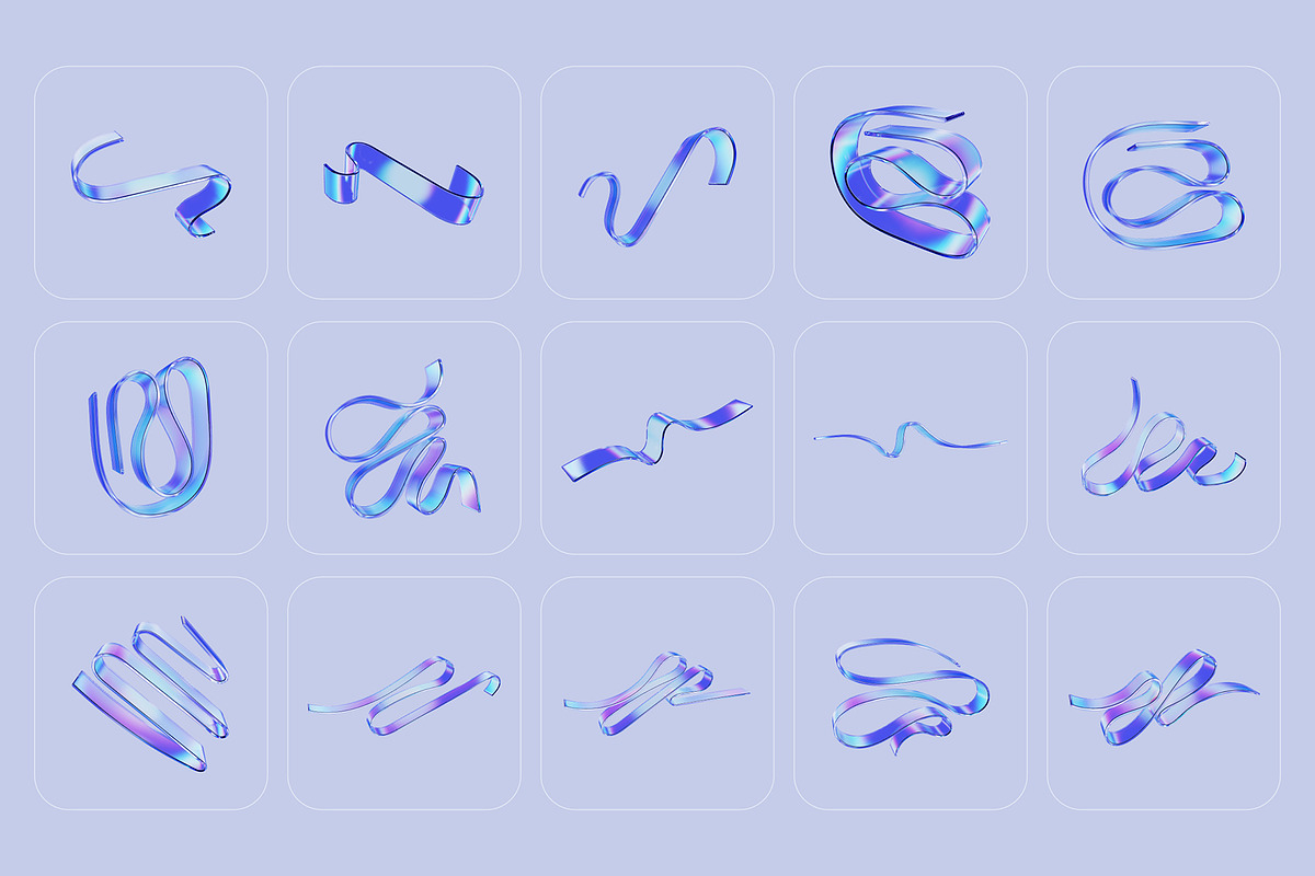 3D Glass Waves - 93 illustrations, an Object Graphic by assetpro.design (Photo 14 of 15)