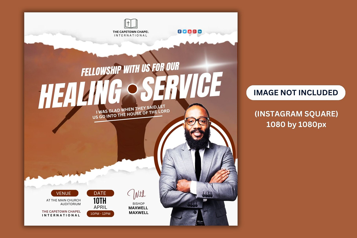 Church Healing Service Editable Post, a Social Media Template by Mishek Munene (Photo 3 of 4)