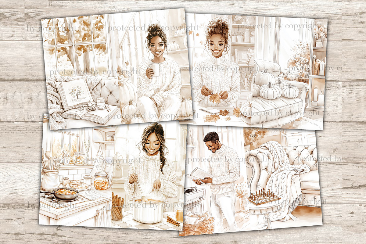 Neutral Autumn Junk Journal Kit, a Person Illustration by GlamArtZhanna (Photo 7 of 10)