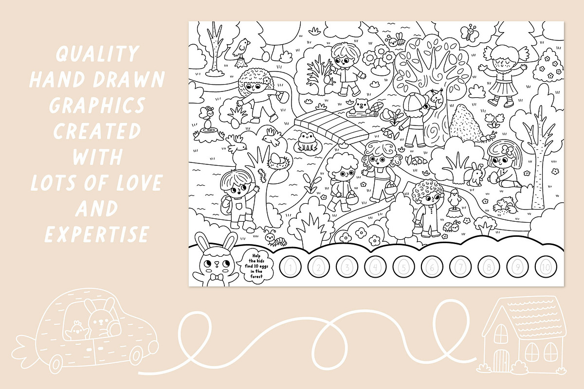 Easter village coloring games, an Education Illustration by Lexi Claus (Photo 15 of 16)