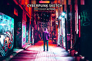 Cyber Punk Sketch Photoshop Action, an Action Add-On by Eka Design (Thumbnail 1 of 5)