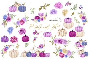 Purple & Blue Pumpkin Clipart