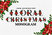 Floral Christmas Monogram Fonts, a Font by Fox7 By Rattana