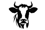 Cow Head SVG Silhouette Clipart, an Animal Illustration by Gfx Expert Team (Thumbnail 3 of 3)