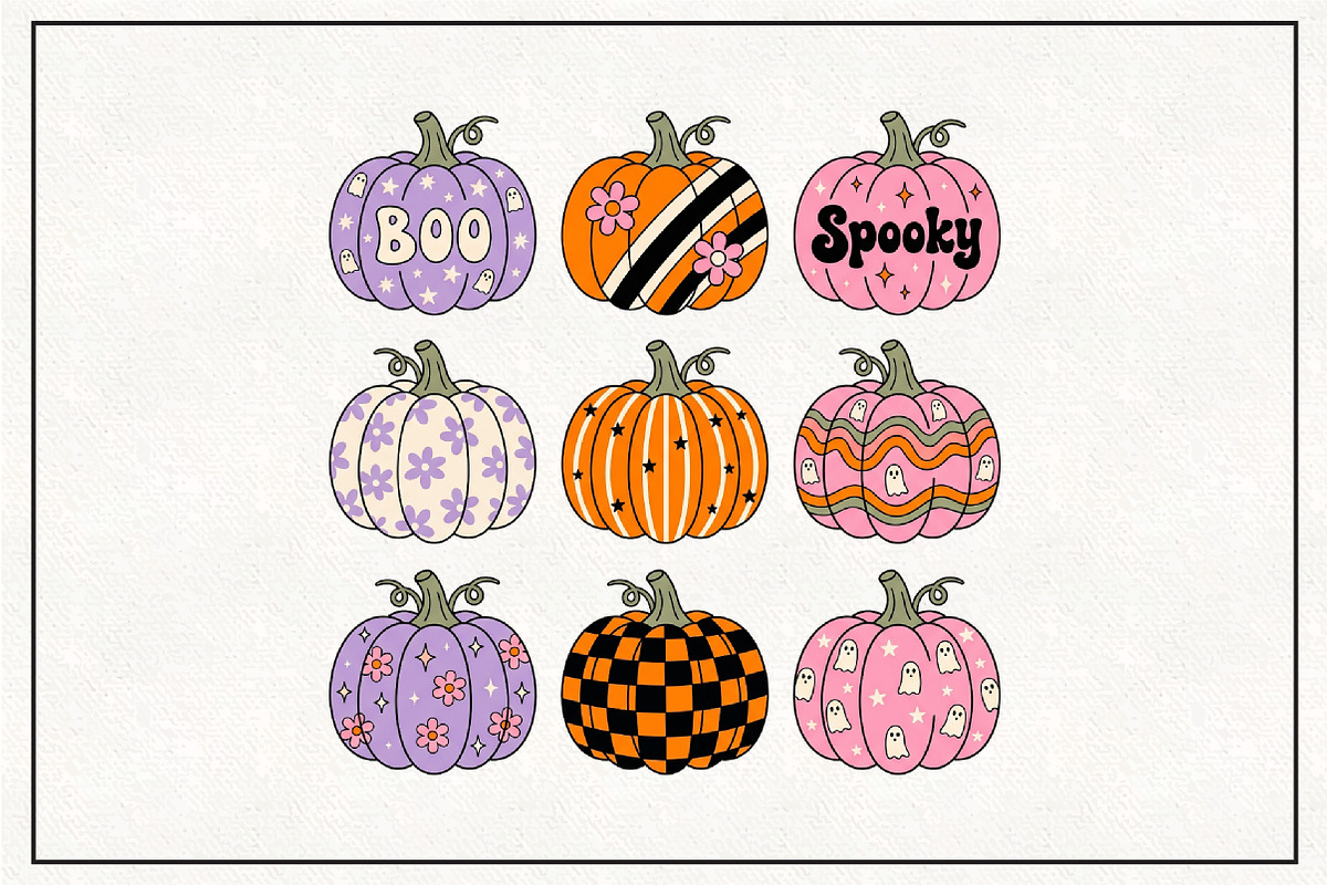 Halloween Pumpkins PNG, a Work Illustration by CraftArtStudio (Photo 1 of 4)