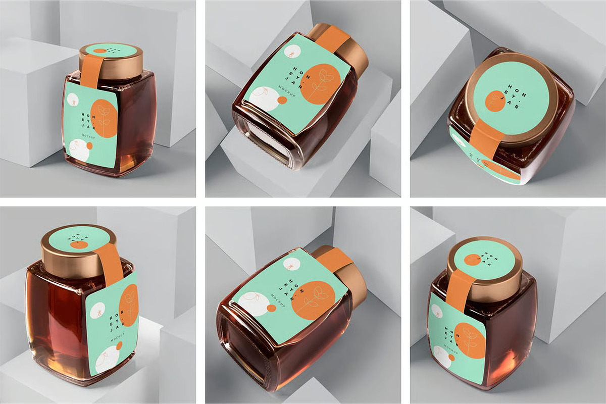 Honey Jar Mockups, a Product Mockup by megostudi0 (Photo 1 of 8)