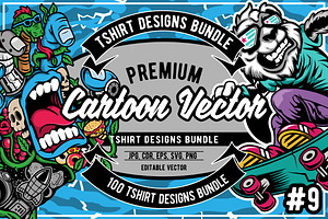 100 Cartoon Tshirt Designs Bundle #9