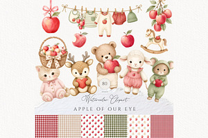 Apple Baby Shower Watercolor