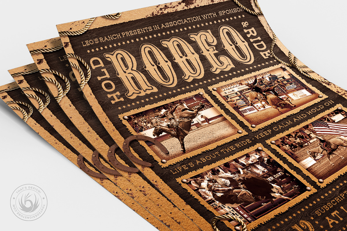 Western Rodeo Flyer Template Design
