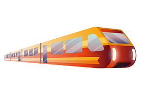 Railway station with train, a Transportation Illustration by Things for designers