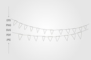 festive bunting triangle flags, a Background Graphic by lawoel (Thumbnail 2 of 3)