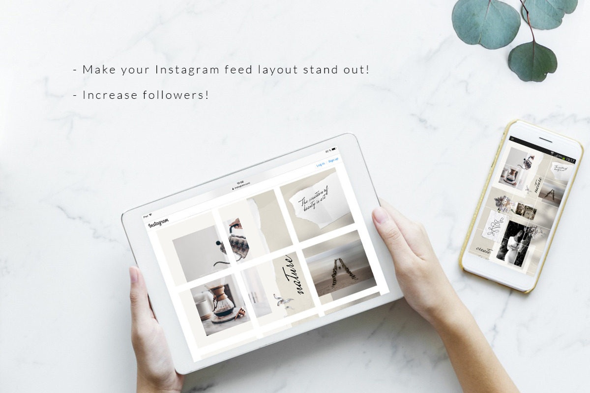 Instagram PUZZLE template - Neutral, a Social Media Template by CreativeFolks (Photo 4 of 6)