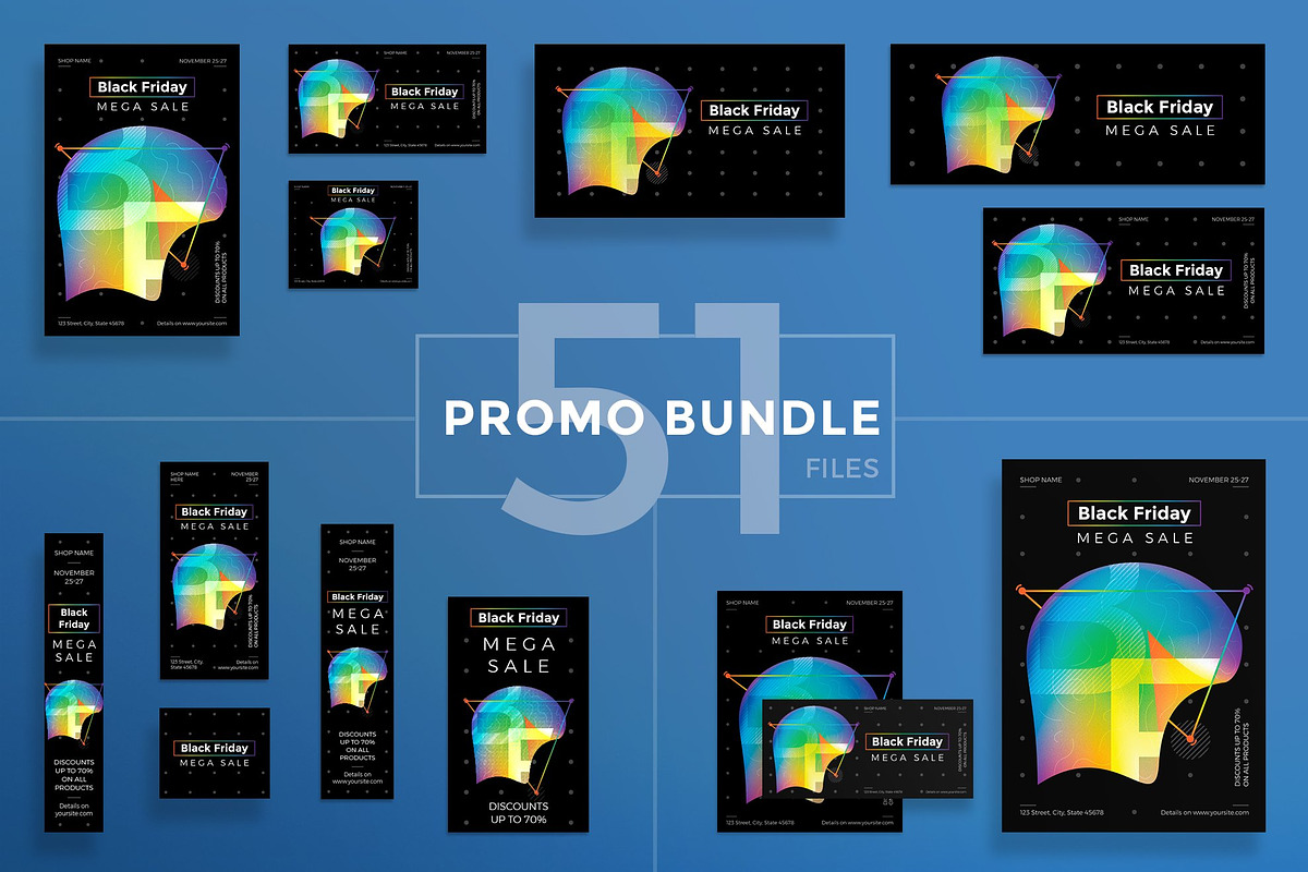 Black Friday Template Bundle Sale, a Marketing Template by Amber Graphics (Photo 5 of 11)